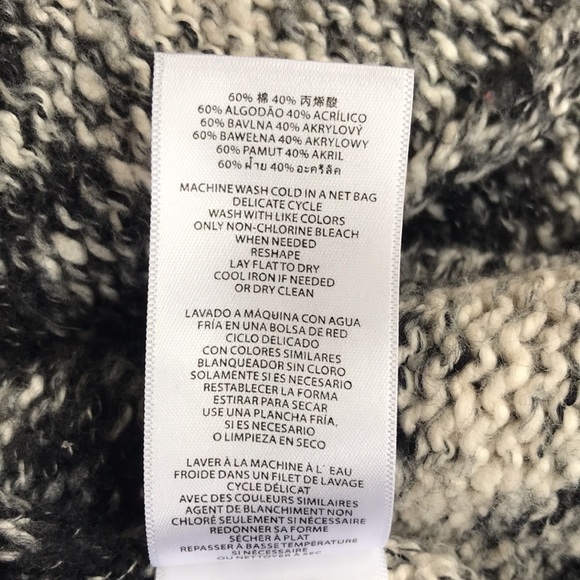 Michael Kors Black, Gray & White Long Knit Cardigan - Picture 14 of 14